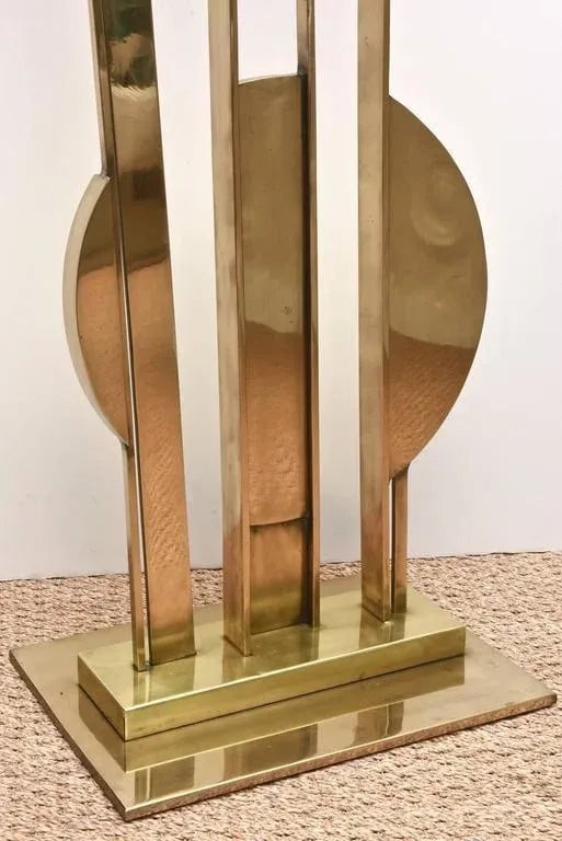 Vintage Bronze Geometric Monumental Signed R. Lago Modernist Floor Sculpture - 7