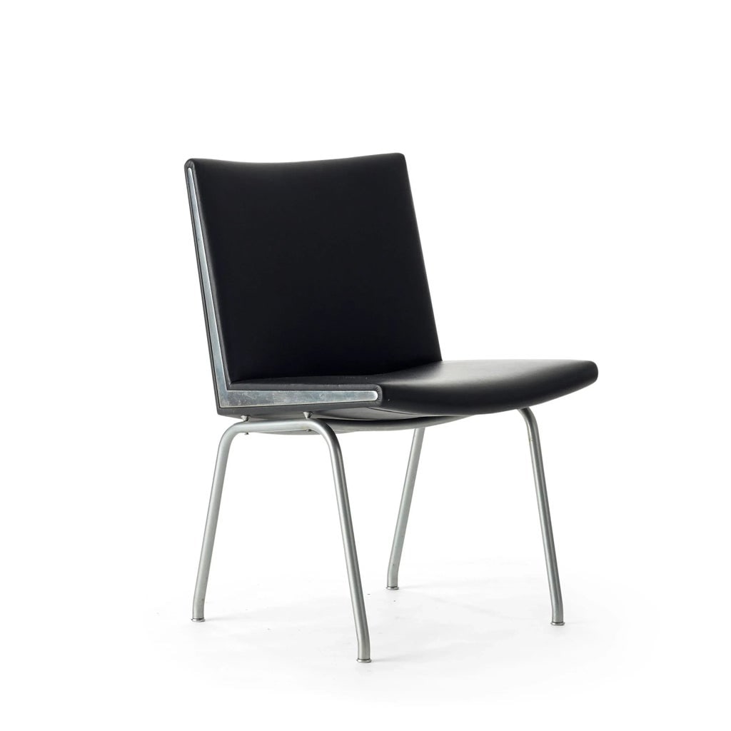Mid-Century Modern Black Vinyl and Steel Kastrup Chairs by Hans Wegner Made by a.p. Stolen - a Pair - 6