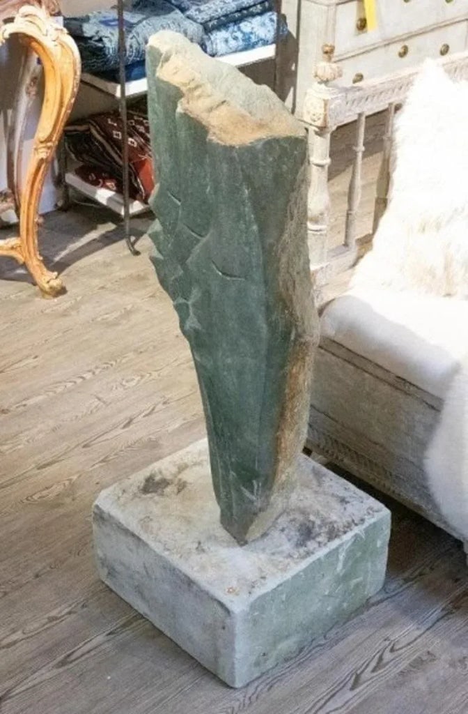 20th Century Abstract Modernist Stone Sculpture of Three Faces in Profile - 7