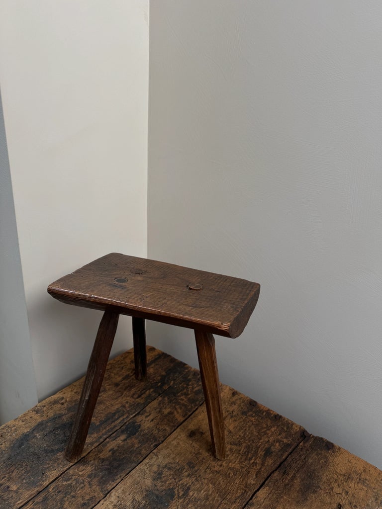 Antique Tripod Wooden Stool - 6