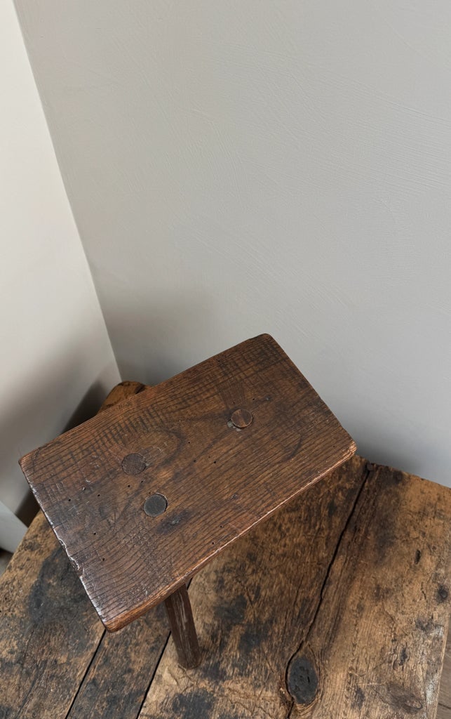 Antique Tripod Wooden Stool - 9