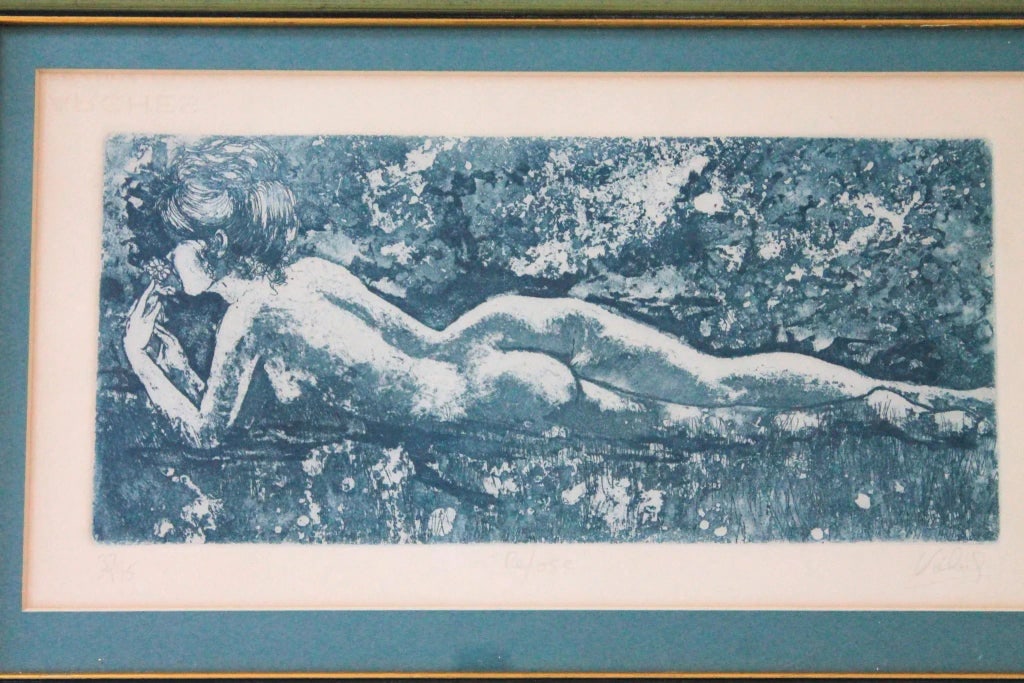 Mary Vickers "Repose" Signed and Numbered Nude Lithograph - 3