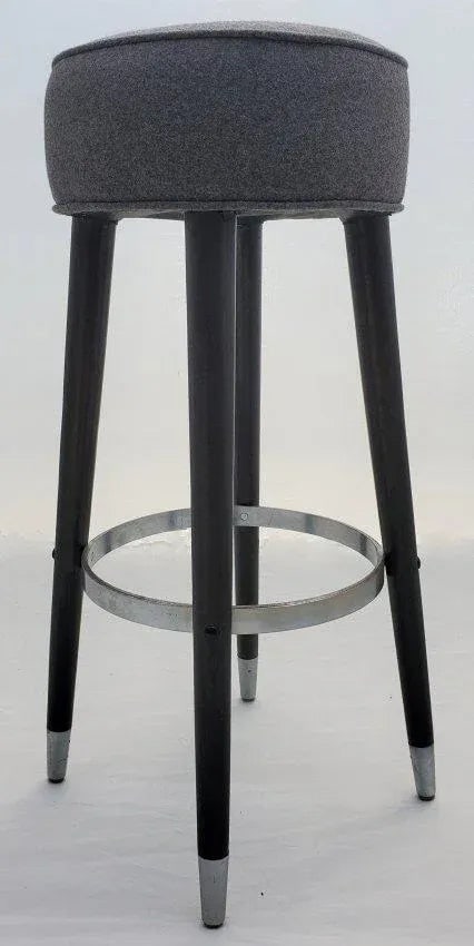 1980s Modern Wood, Chrome and Mohair Stools - a Pair - 2