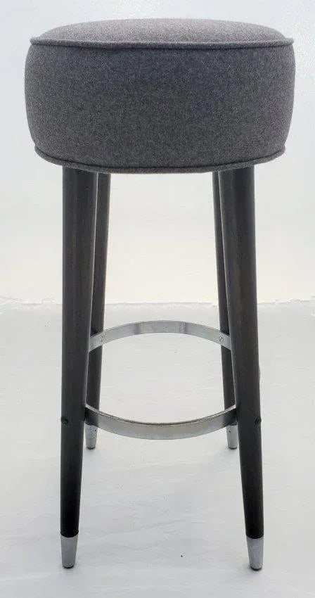 1980s Modern Wood, Chrome and Mohair Stools - a Pair - 3