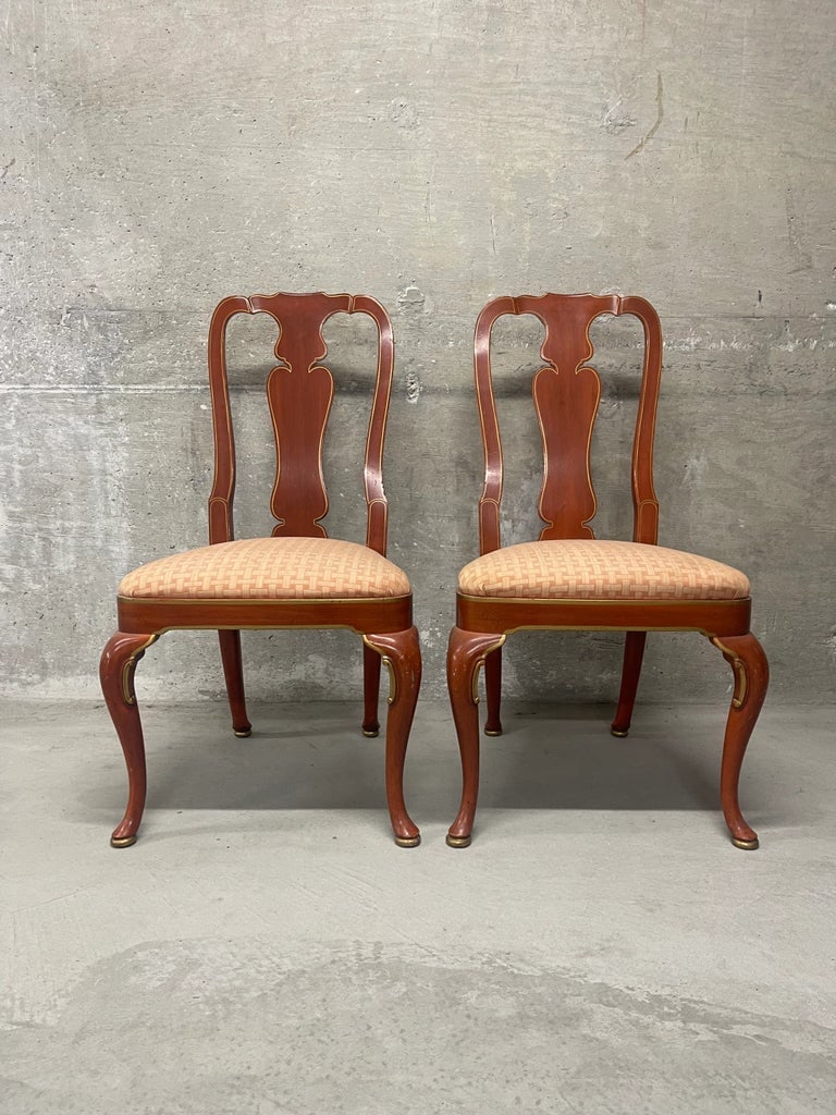 Pair of 1980s Queen Anne Style Side or Dining Chairs - 2