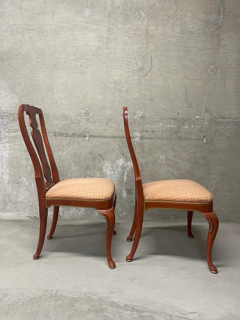 Pair of 1980s Queen Anne Style Side or Dining Chairs - 4