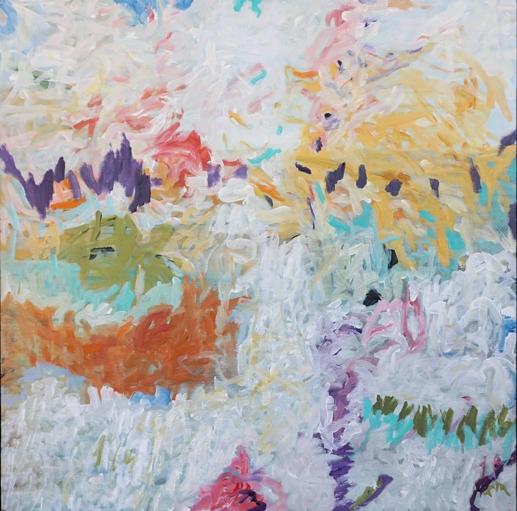 "After the Rain" Abstract Painting by Laurie MacMillan, Framed - 2