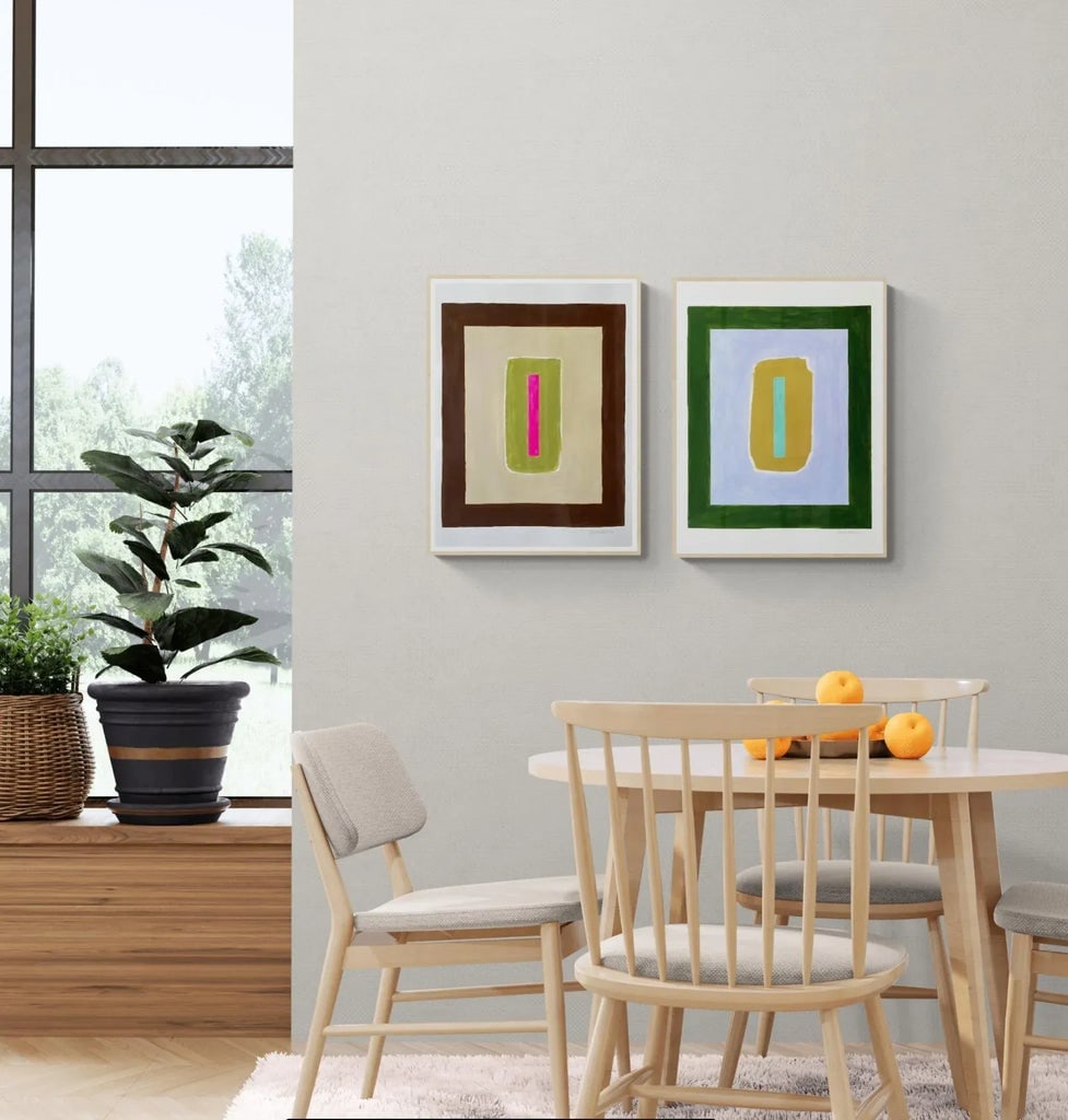 Color Block Painting With Hot Pink and Brown - 2