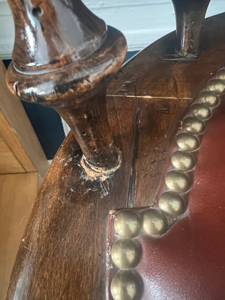Pair of 1960's Leather and Wood Counter Stools - 9