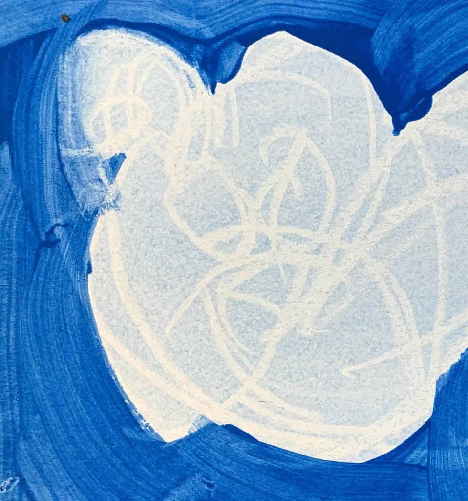Blue Reclining I, Female Figure, 6 by 9" - 2