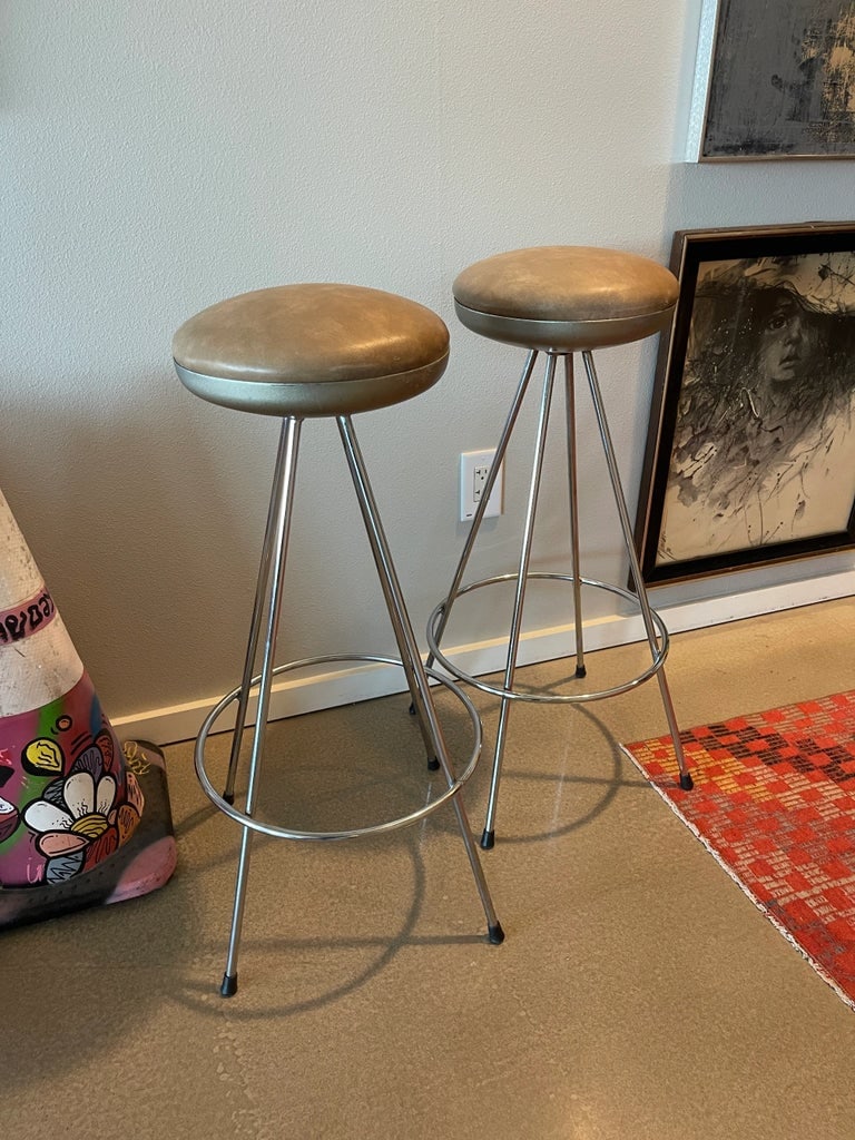 1980s Sintesi Italy Ufo Stools Space Age Atomic Sputnik Counter Stools- Set of 2 - 10