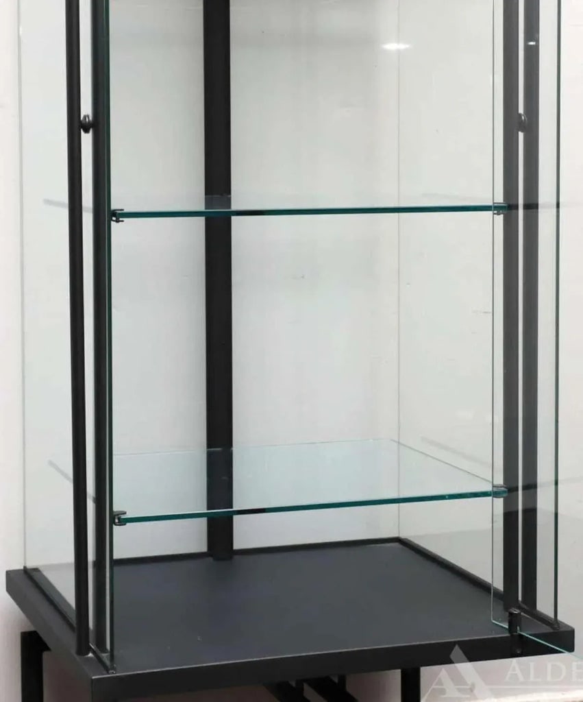 Vintage Black Metal Frame Glass Display Case - 2