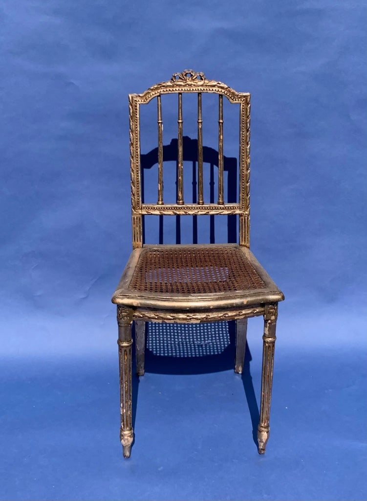 Late 19th Century Antique Gold Leaf French Chair - 2
