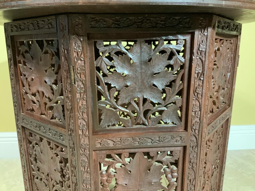1960s Moorish Carved and Inlaid Teak Six Side Coffee Table - 5