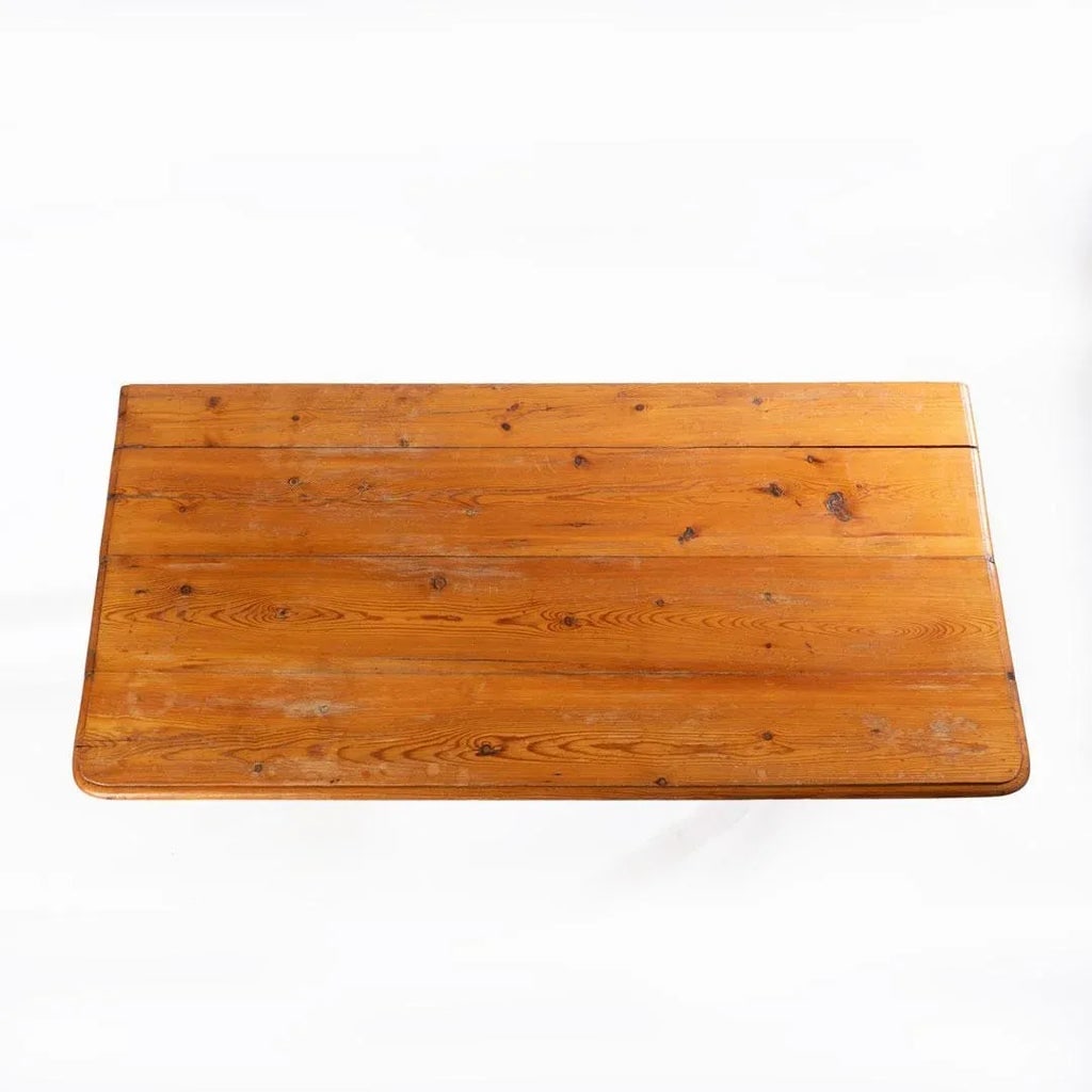 Late 19th Century English Scrubbed Pine One Drawer Farmhouse Kitchen Table - 2