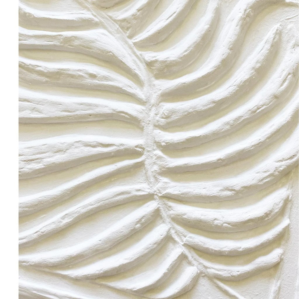 Textured Plaster Botanical Leaf Wall Art - Clay Bas Relief by Tatiana Duperault Wabi Sabi Japandi De - 7