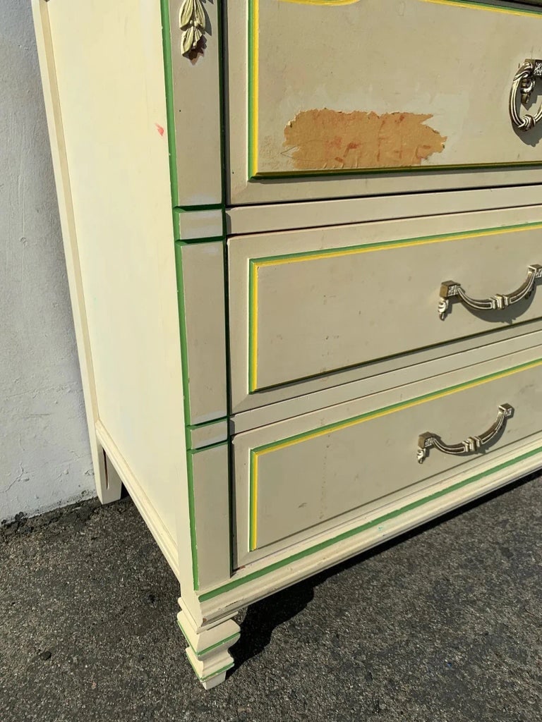 Vintage French Provincial Nightstand Wood Storage Chest Bedroom Table - 2