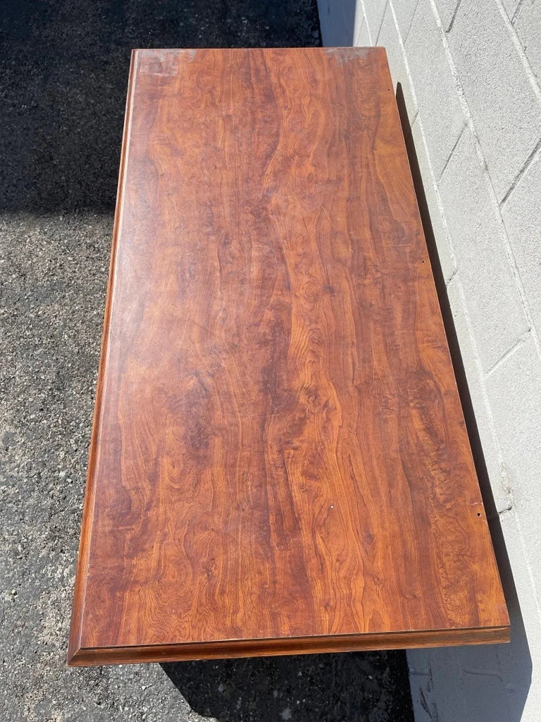 Vintage Console Media Cabinet Wood Entry Bench Mid Century Modern Storage - 6