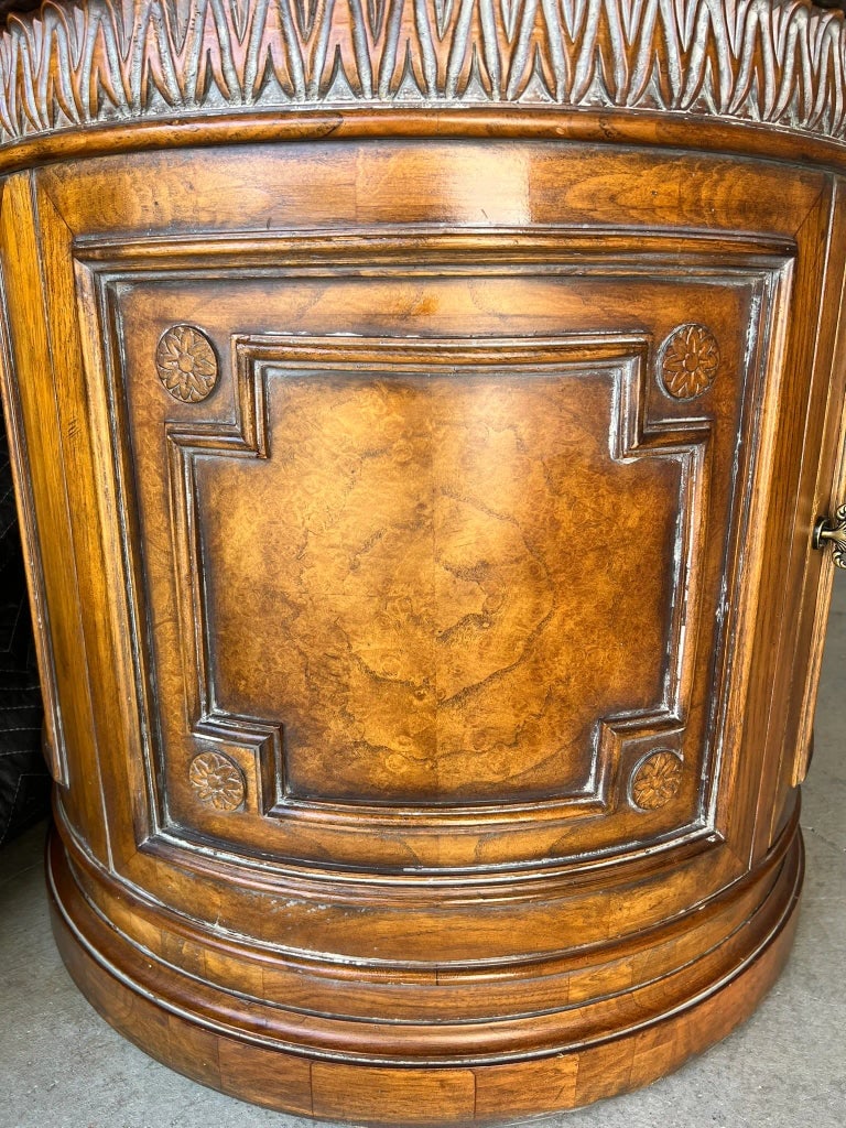 Drexel Heritage Talavera Drum Side Table With Marble Top - 2
