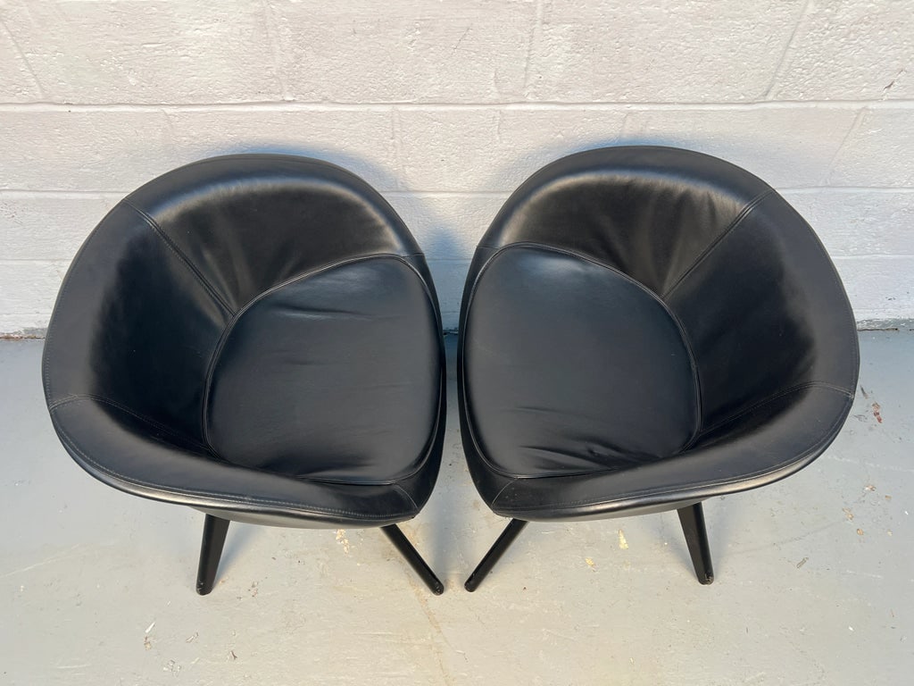 Mid 20th Century Leather Tub Chairs by Tom Dixon - 7