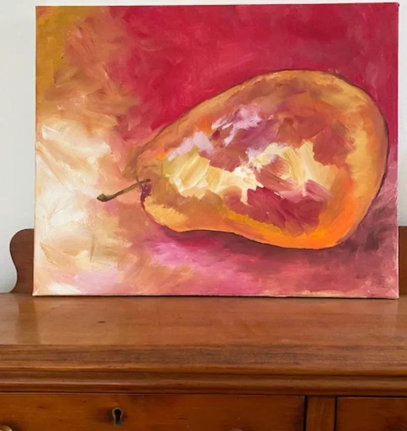 "Ripened in the Sun" Contemporary Abstract Still Life Acrylic Painting by Jennifer Hopkins-Wilcox - 2