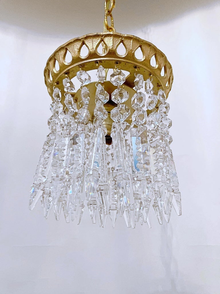 Early 20th Century Italian Brass Upside Down Layered Cake Chandelier - 3