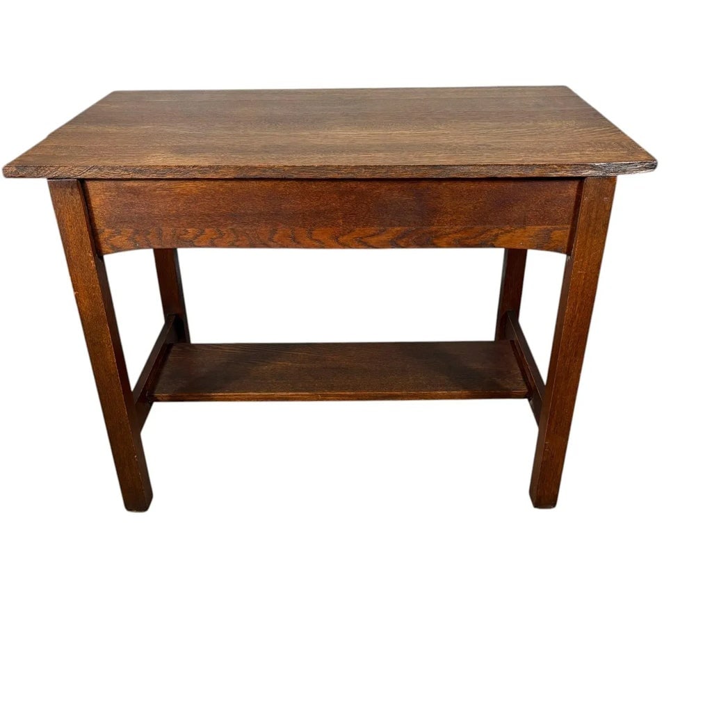 Antique Arts & Crafts Oak Writing Desk - 4