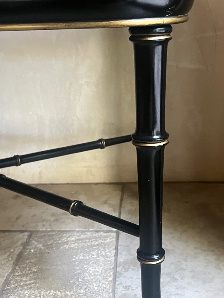 Victorian Black Lacquered Hand Painted Tray Table - 6