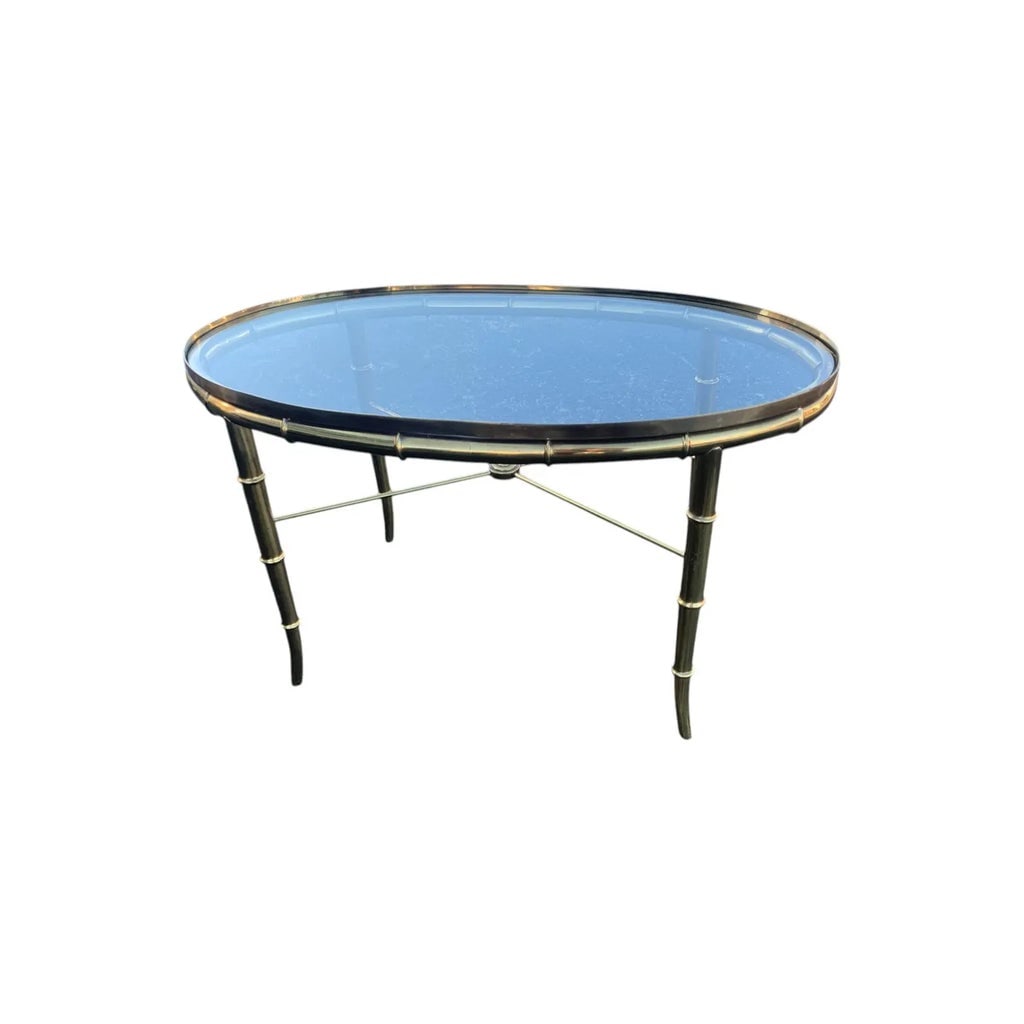 1970s Mastercraft Brass and Faux Bamboo Coffee Table - 2