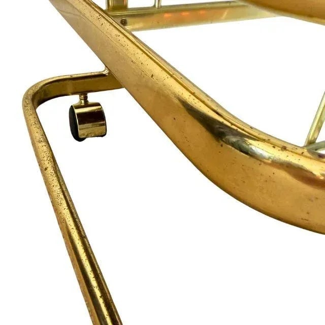 1970s Milo Baughman Brass, Glass, and Mirror Bar Cart - 9