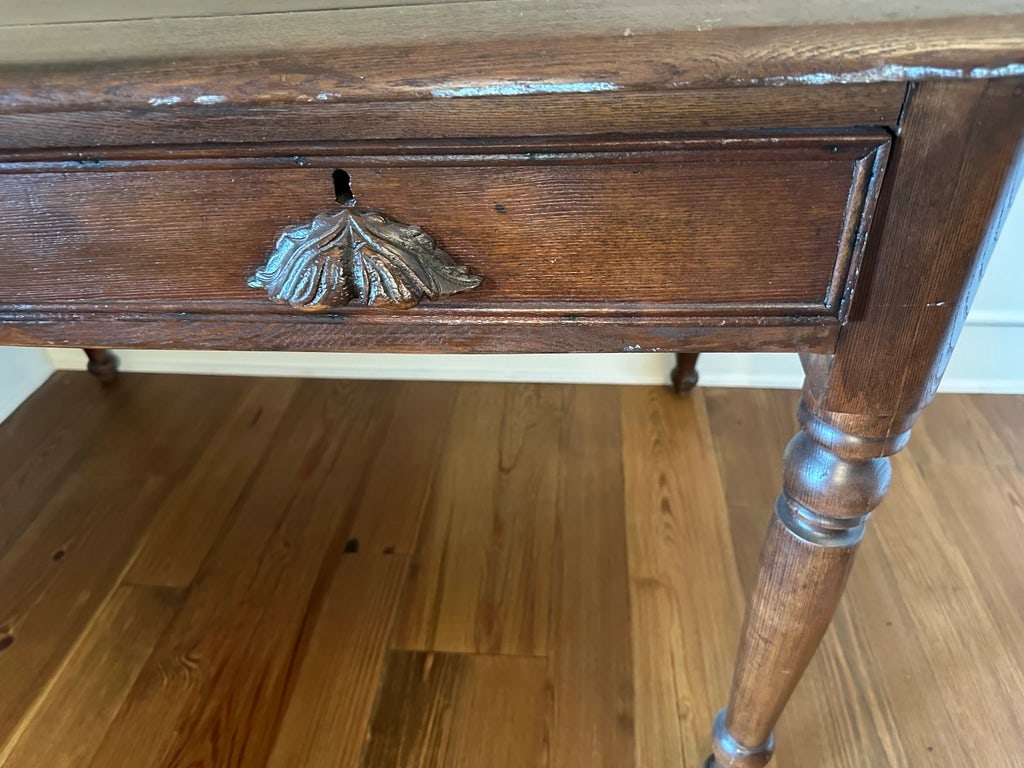 Antique Oak Slant-Top Writing Desk, Colonial Revival, C. 1900 - 7