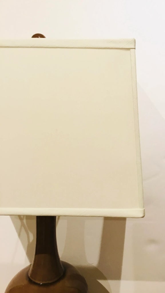 Currey & Co. Transitional Brown Glaze Ceramic Table Lamp - 3