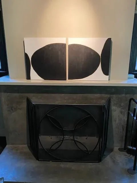 "Cloud 9 #1 & 2" Contemporary Diptych Acrylic Painting by Susan Cohen - Set of 2 - 2