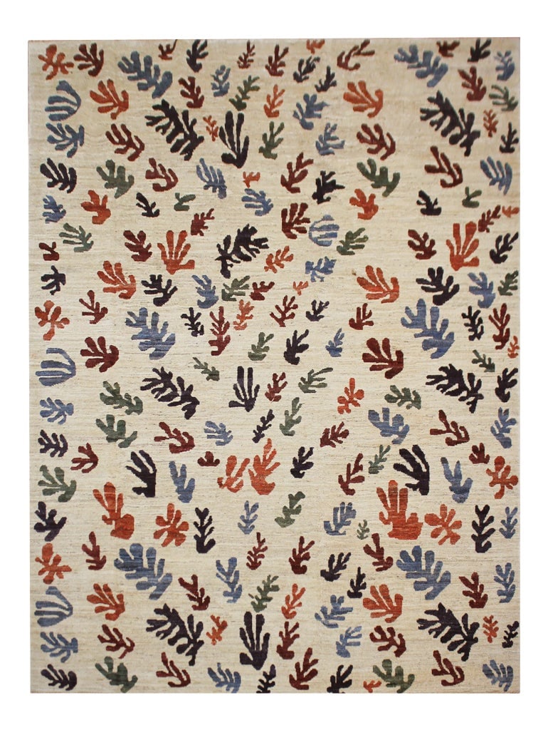 Modern Abstract Print Handmade Rug: It a beautiful Spanish design with an amazing colors to make your room more happy and peace full !!! Condition: Alterations: Original Condition Unaltered Imperfections: Some Imperfections Condition