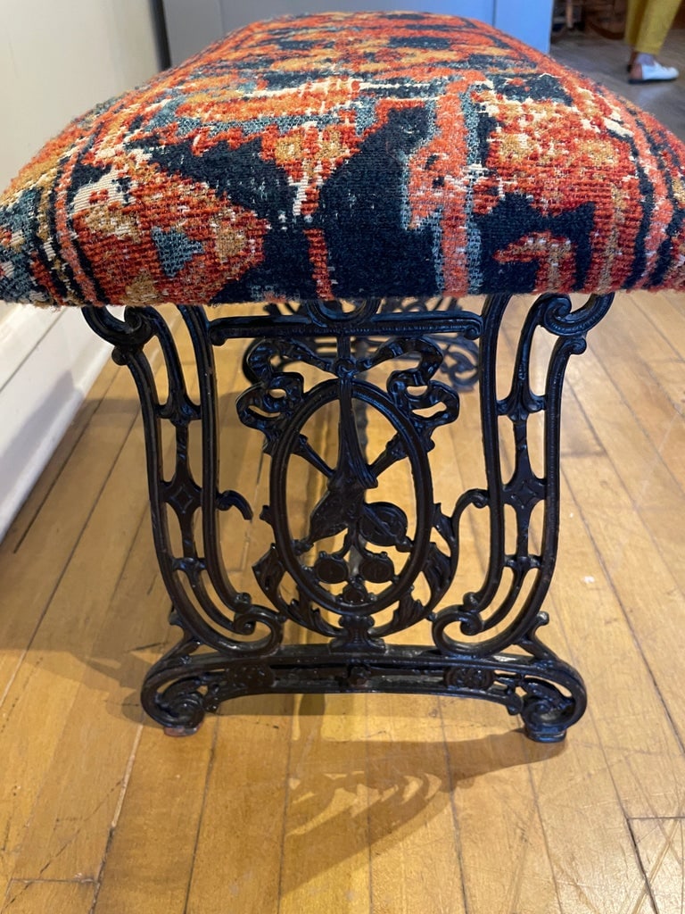 Antique Cast Iron Bench - 7