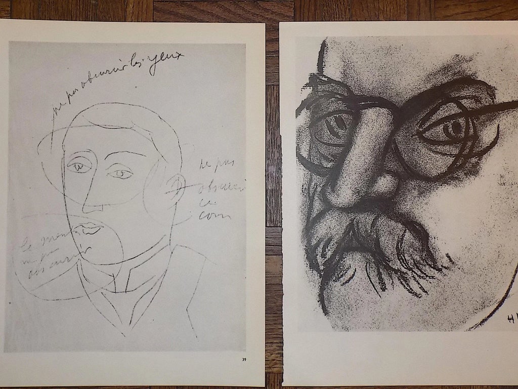 Vintage Mid 20th C. Modernist Lithographs-Henri Matisse-Portraits-Set of 3 - 2