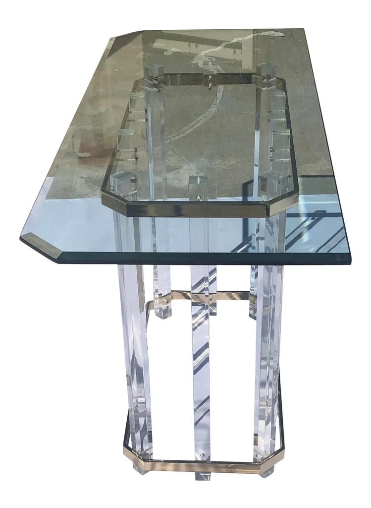 Vintage Charles Hollis Lucite Console Table - 4