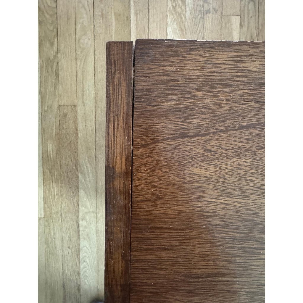 1950s Mid-Century Record Cabinet With Sliding Doors and Brass Pulls - 11