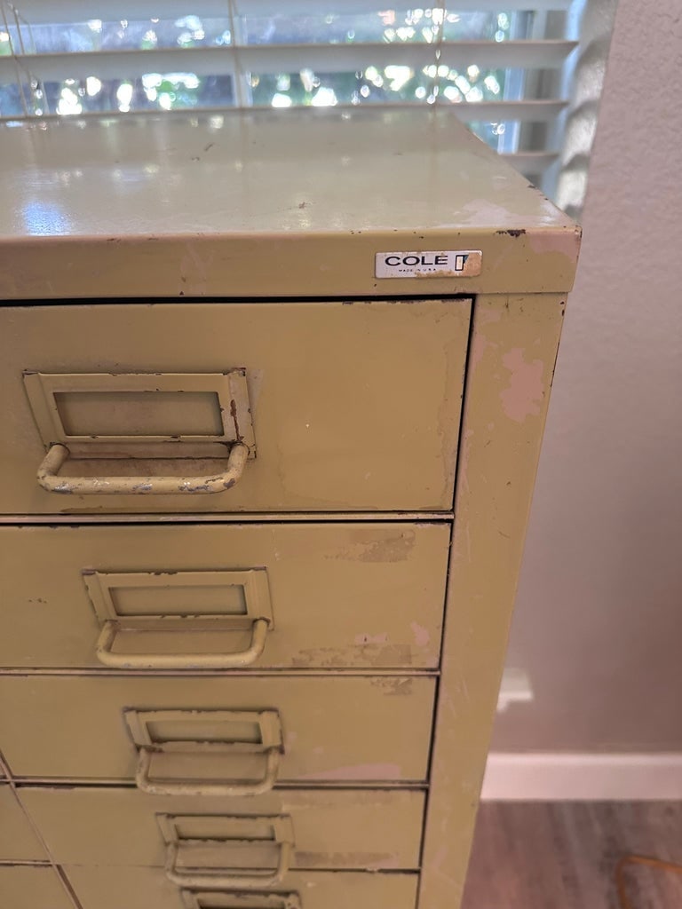 Cole Steel 27-Drawer Industrial Cabinet - Patina, Original Hardware, Usa - 5