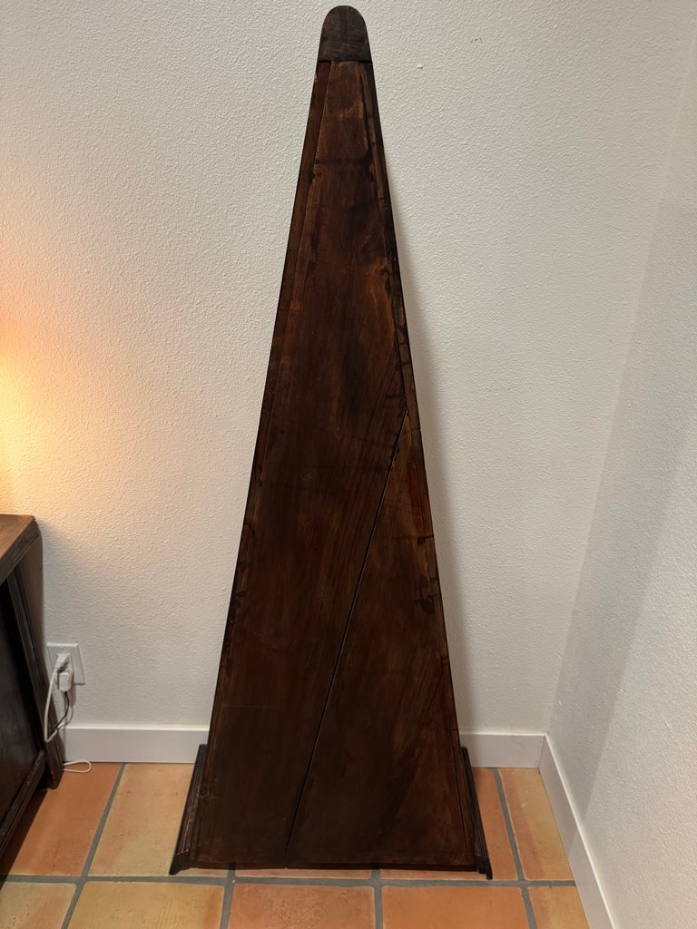 Vintage Indonesian Style Hand-Carved Wood Pyramid Chest, 11 Drawers, 60" - 11