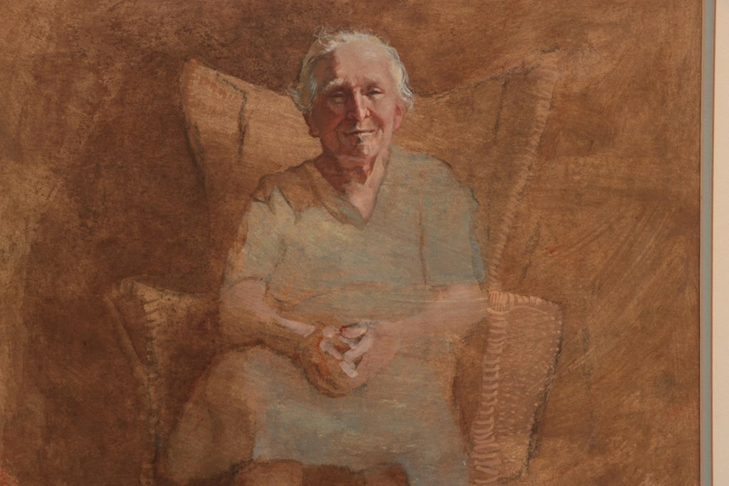 Woman in Wicker Chair Original Vintage Portrait - 2