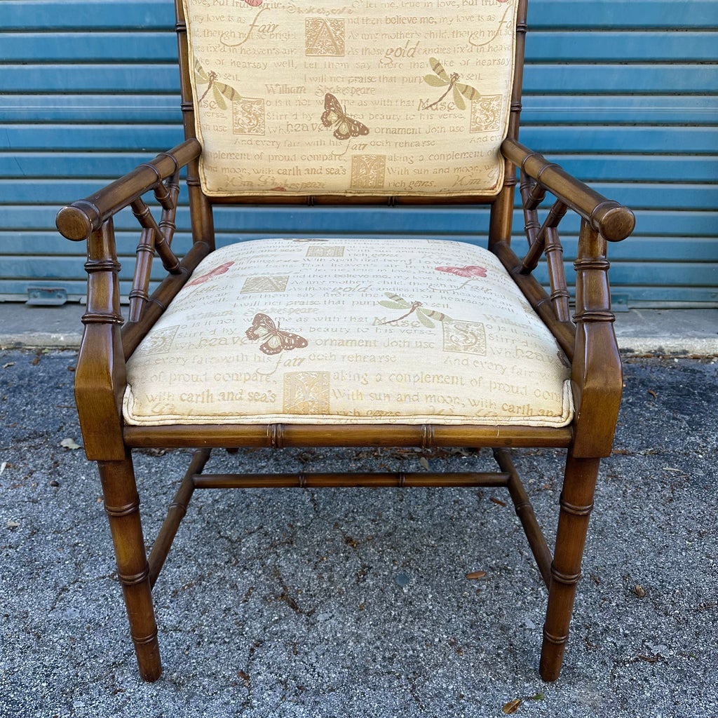 Chinese Chippendale Faux Bamboo Arm Chair - 4