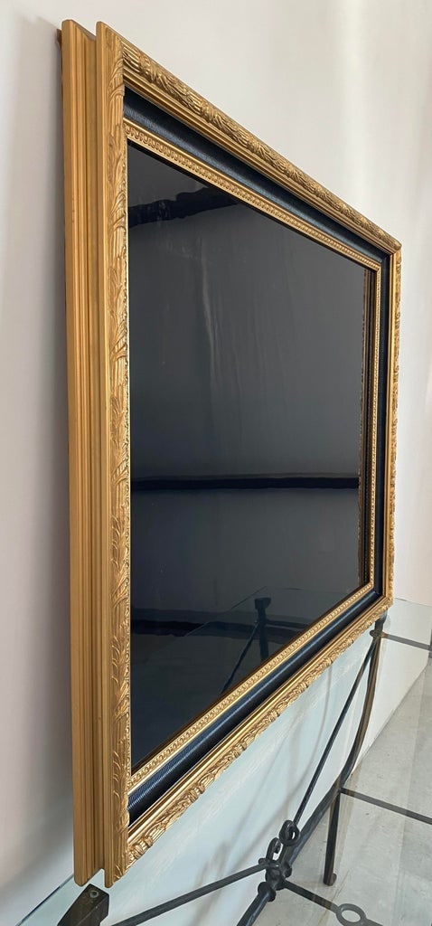 Hand Lacquered Piano Lid in Gilt Wood Frame - 12