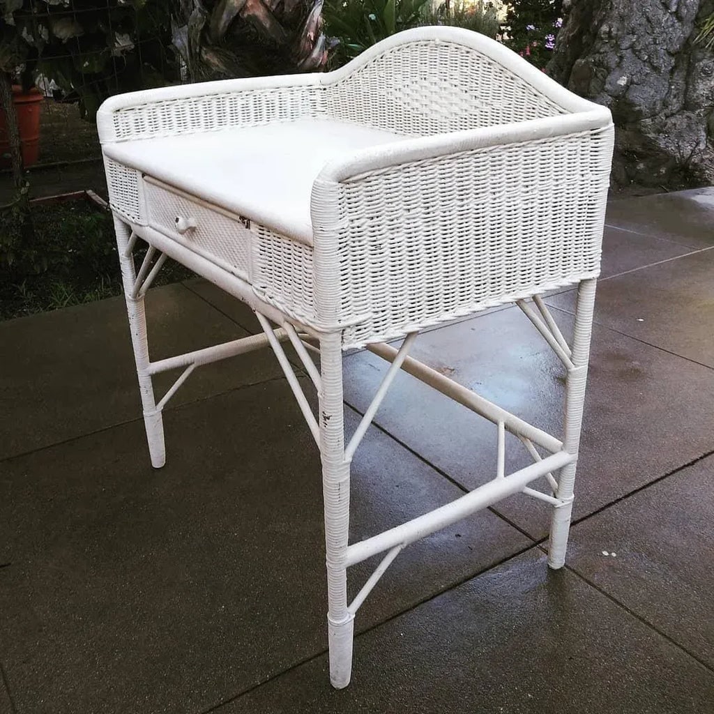 1970s Wicker Desk and Chair - Set of 2 - 8
