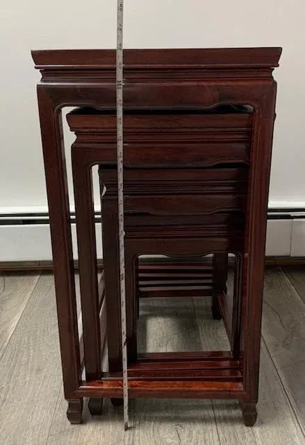 1960s Chinese Rosewood Nesting Tables - Set of 4 - 12