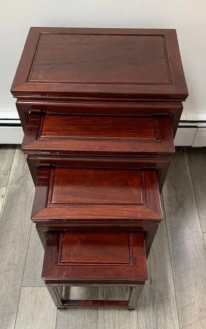 1960s Chinese Rosewood Nesting Tables - Set of 4 - 2