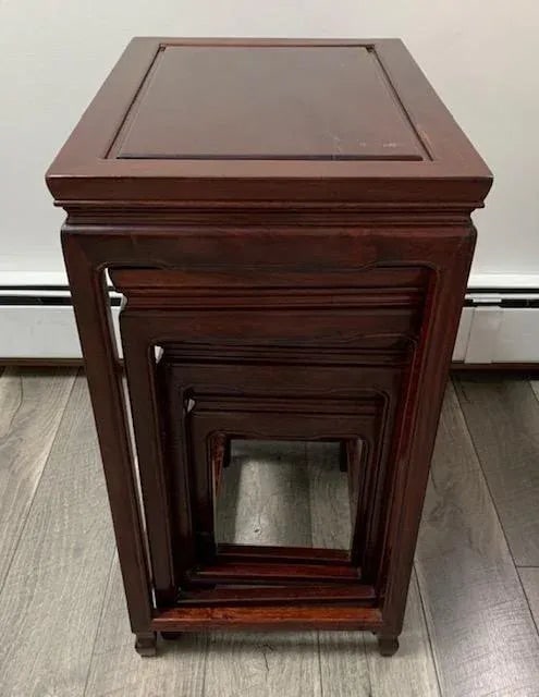 1960s Chinese Rosewood Nesting Tables - Set of 4 - 3
