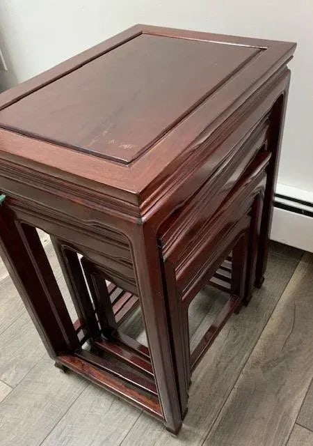 1960s Chinese Rosewood Nesting Tables - Set of 4 - 7