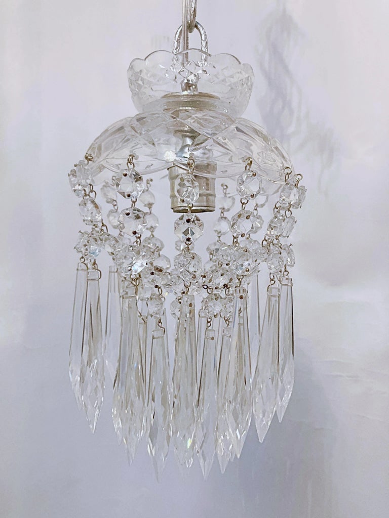 Vintage 1950s Layered Chandelier With Cut Glass Dish - 2