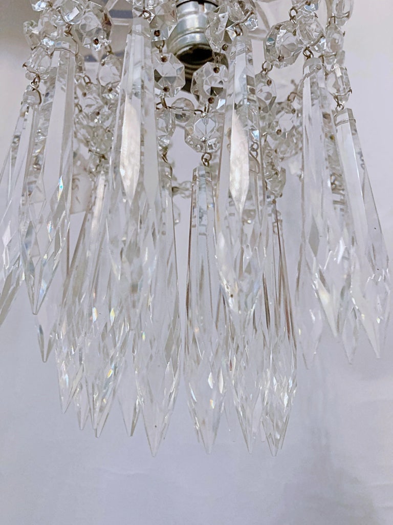 Vintage 1950s Layered Chandelier With Cut Glass Dish - 3